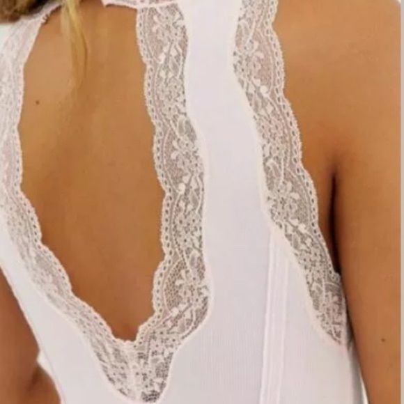 NEW Free People Dale Lace Cutout Mock Neck Tank - Picture 5 of 10